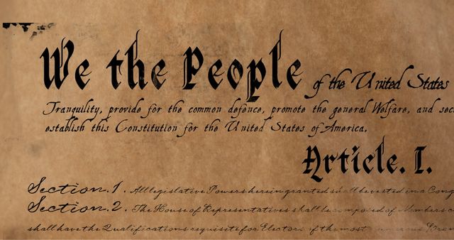 Close-up of U.S. Constitution Script on Vintage Paper Texture - Download Free Stock Images Pikwizard.com