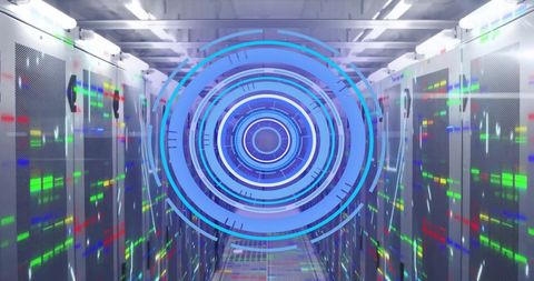 Futuristic Data Processing Infrastructure with Digital Interface - Download Free Stock Images Pikwizard.com