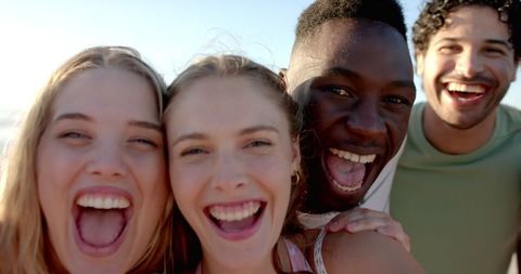 Diverse Friends Enjoying Laughter Monent Rejoice Connection Outdoors
