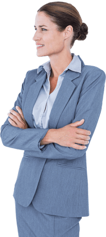 Confident Businesswoman Standing with Crossed Arms Transparent