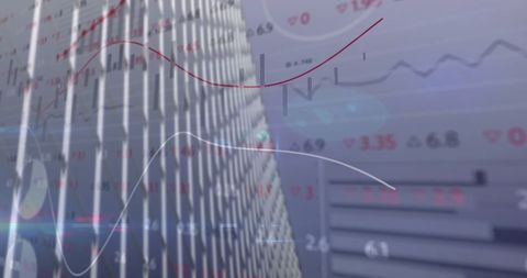 Financial data processing in modern cityscape