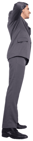 Side View Smiling Businessman on Transparent Background