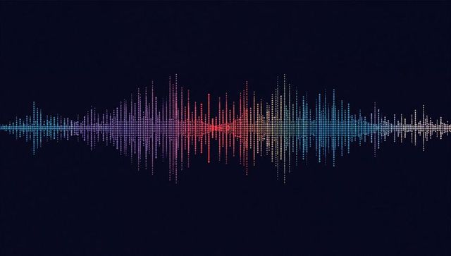 Vibrant digital soundwave display with color gradient