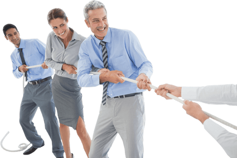 transparent business team engaged in friendly tug of war - Download Free Stock Videos Pikwizard.com