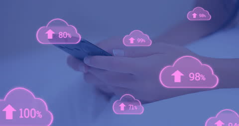 Digitally Connected Concept with Smartphone and Cloud Technology