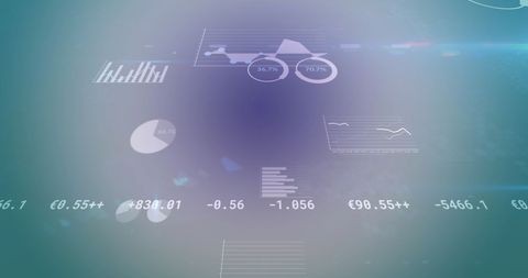 Abstract Data Analysis with Holographic Graphs and Trading Elements - Download Free Stock Images Pikwizard.com