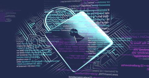 Cybersecurity Lock with Digital Data Overlay in Blue Tone - Download Free Stock Images Pikwizard.com