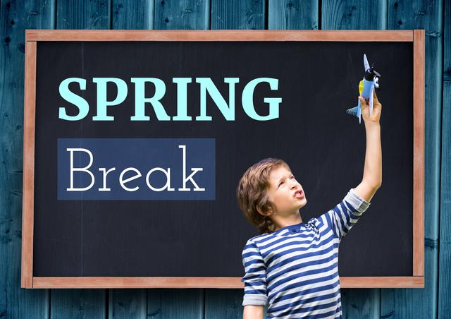 Ideal for family-oriented advertising, educational promotions, or vacation-themed communications. This image can also be used in blogs or articles related to children's activities or travel during spring break.