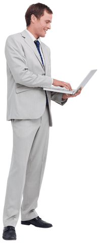 Transparent View Businessman Discussing Work on Laptop - Download Free Stock Videos Pikwizard.com