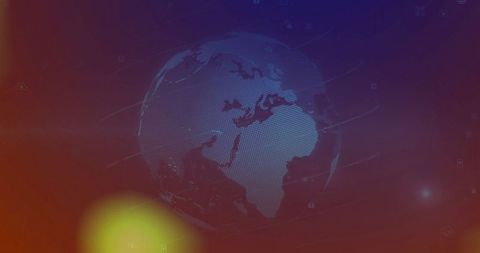 Futuristic Digital Globe with Network Interface Elements