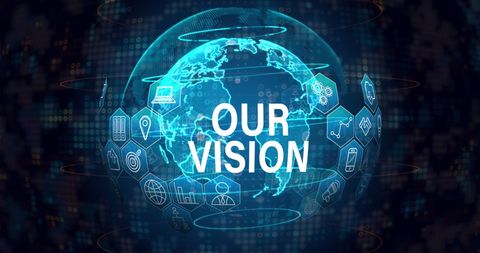 Our Vision with Globally Connected Digital Interface Icons - Download Free Stock Images Pikwizard.com