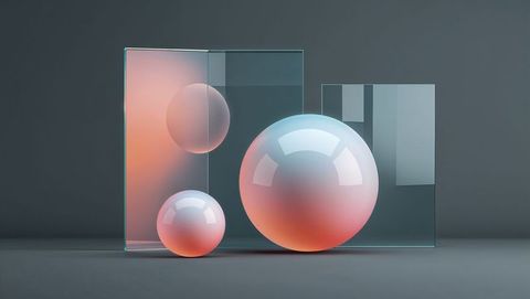 Modern abstract gradient spheres in geometric composition for website designs