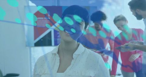 Confident Biracial Businesswoman Analyzing Data with Diverse Team