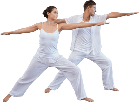 caucasian couple practicing yoga transparent background - Download Free Stock Videos Pikwizard.com