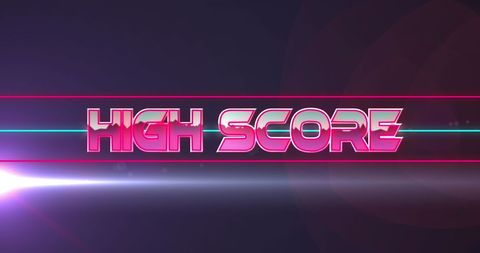 High Score Neon Banner with Colorful Lighting Effects