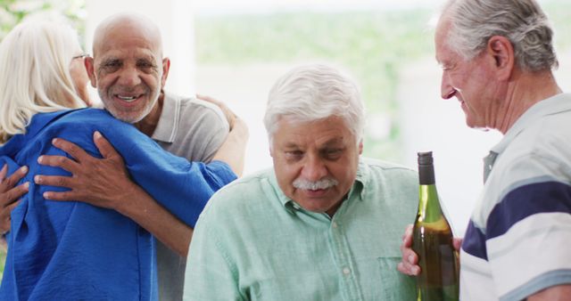 Group of Happy Elderly Friends Enjoying Social Gathering - Download Free Stock Images Pikwizard.com