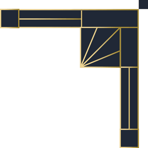 transparent art deco corner frame with gold and navy geometric design - Download Free Stock Videos Pikwizard.com