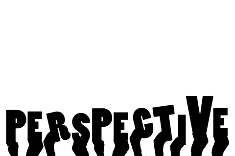 Transparent vector hands illustration with perspective text