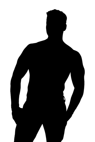 Transparent male silhouette illustration for gender concepts