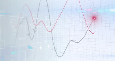 Data Processing Graphic with Dynamic Line Graphs