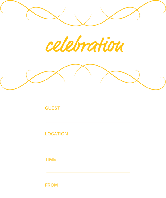 Transparent Yellow Celebration Text Invitation Design with Decorative Elements - Download Free Stock Videos Pikwizard.com