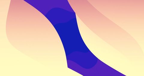 Vibrant Waveforms in Purple and Peach Hues on Blue Backdrop