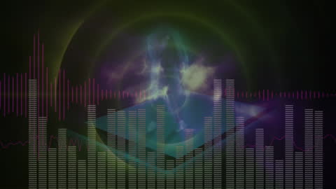 Dynamic Lights Pulse Over Abstract Motion Art