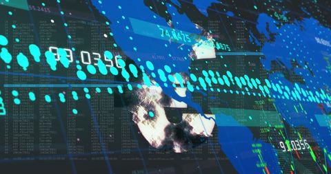 Euro Symbol with Data Analytics on Abstract World Map - Download Free Stock Images Pikwizard.com