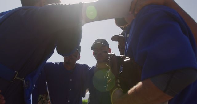 Close-Knit Baseball Team Huddling for a Motivational Talk - Download Free Stock Images Pikwizard.com