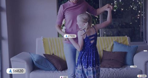 Mother and Daughter Enjoying Dance Time at Home