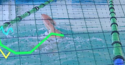 Competitive Swimmer With Data Overlay: Swimming Performance Analytics