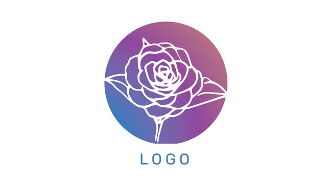 Gradient Circle Logo with White Stylized Flower Design - Download Free Stock Templates Pikwizard.com