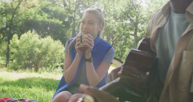 Relaxing Outdoor Picnic with Friends Amidst Nature - Download Free Stock Images Pikwizard.com