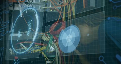 IT Professional Analyzing Computer Server with Digital Overlay - Download Free Stock Images Pikwizard.com