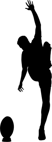 Transparent Vector of Rugby Player Kicking Ball with Raised Arm - Download Free Stock Videos Pikwizard.com