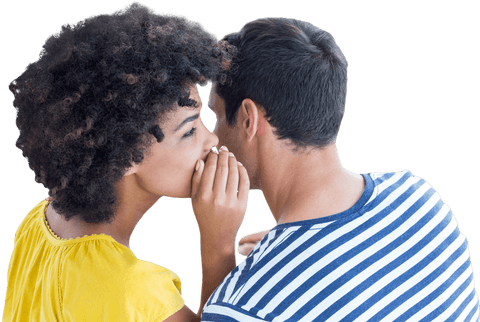 diverse couple whispering secrets transparent background - Download Free Stock Videos Pikwizard.com