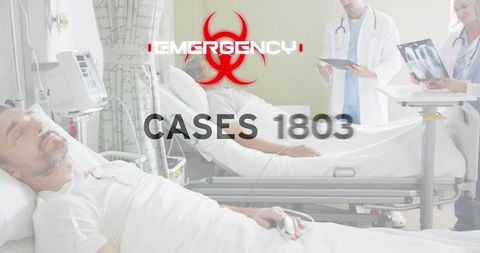 Doctors handling coronavirus emergency in hospital room