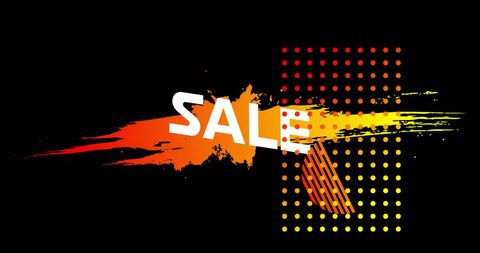 Dynamic sale design with vibrant abstract patterns