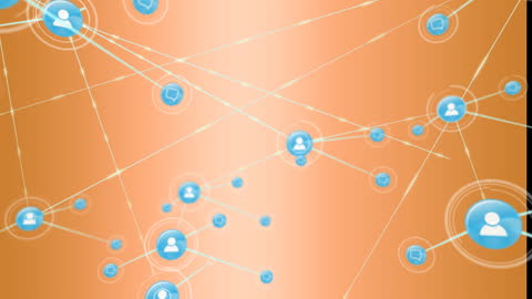 Abstract Network of Icons Demonstrating Connectivity