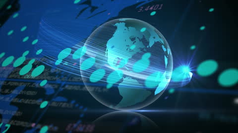 Digital Earth Hologram with Abstract Data Visualization