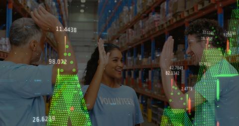 Volunteers embracing technology in modern warehouse environment