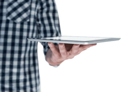 Man in Plaid Shirt Holding Tablet With Transparent Background - Download Free Stock Videos Pikwizard.com