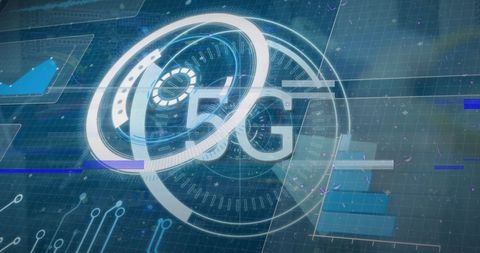 Futuristic 5G Network with Digital Overlay and Data Processing Graphics - Download Free Stock Images Pikwizard.com