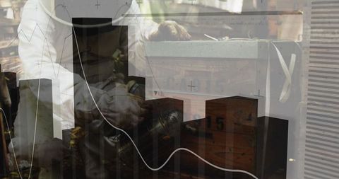 Innovative industrial craftsmanship with analytics overlay