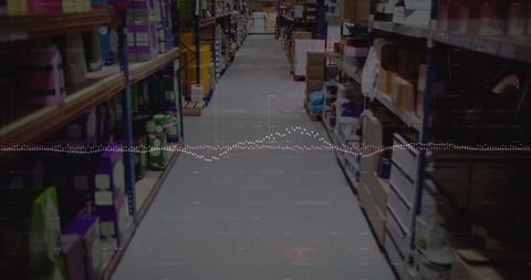 digital data stream over warehouse logistics background - Download Free Stock Images Pikwizard.com
