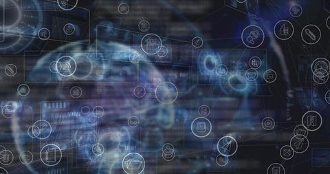 Futuristic Data Processing with Global Connectivity - Download Free Stock Images Pikwizard.com