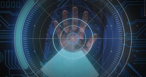 Biometric Hand Scan Concept for Security Systems - Download Free Stock Images Pikwizard.com
