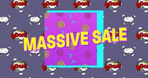 Retro Comic Style Massive Sale Promotional Banner
