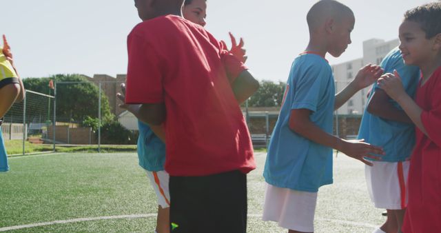 Kids Warming Up for Soccer on Sunny Day - Download Free Stock Images Pikwizard.com