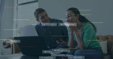 Couple Analyzing Data Graphs on Laptop Screen Innovation Concept - Download Free Stock Images Pikwizard.com